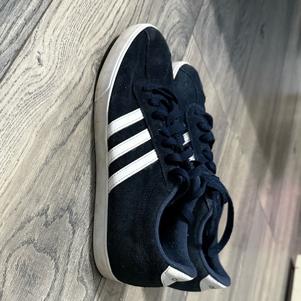 Adidas Navy and White Women's Sneakers